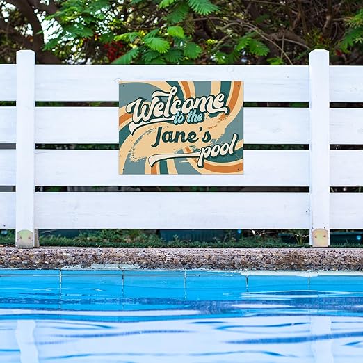 Custom Pool Sign, Fun Welcome to The Pool for Décor Sign, 18x24 Inches, Rust Free .063 Aluminum, Fade Resistant, Made in USA by Sigo Signs