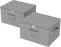 ENUMAIL Underbed Storage Box, Foldable Cube Baskets with Lid, Bins for Organizing Clothes, Shoes, Blankets, Pillows, 19.6x15.7x11.8Inches, Grey, 2 Pack
