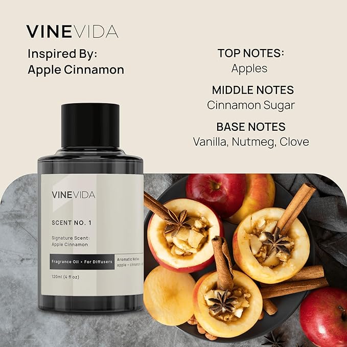 VINEVIDA Fall Collection (Pack of 4) - Diffuser Fragrance Oil Set - Cold Air Diffuser Oil