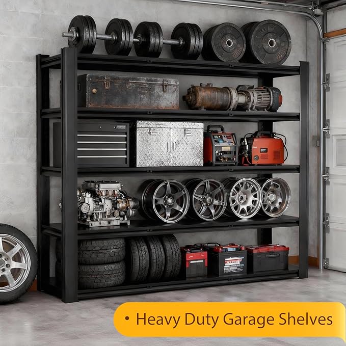CXDMB Heavy Duty Storage Shelves Unit, Adjustable Metal Garage Shelving,3500LBS Garage Storage Industrial Shelves,Storage Racks,Steel Shelf Suitable for Shop,Warehouse,Basement