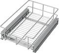 Pull Out Cabinet Organizer 11" W X 22" D, Slide Out Drawers For kitchen organizers and storage, Pull Out Drawers For Cabinets Capacity Heavy Duty Caddy, Cabinet Shelves Chrome-Plated, Bathroom Pantry