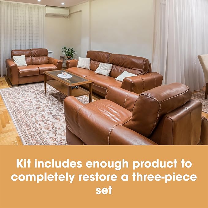 Furniture Clinic Leather Complete Restoration Kit | with Leather Recoloring Balm, Cleaner, 2-in-1 Protection Cream & Conditioner, Sponge, and Cloth | Repair Kit for Furniture (Bordeaux)