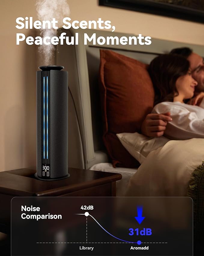 1800 Sq Ft Cordless Waterless Diffuser, 100ml Hotel Collection Diffuser Scent Air Machine for Home Cold Air Essential Oil Diffuser for Large Room Office Quiet (Black)
