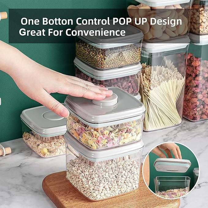 Cozey Daily Airtight Food Storage Container Pop Containers With Lids, Bpa Free for Spaghetti Cereal Flour Rice Kitchen Organizer (500ml / 0.5qt *4)