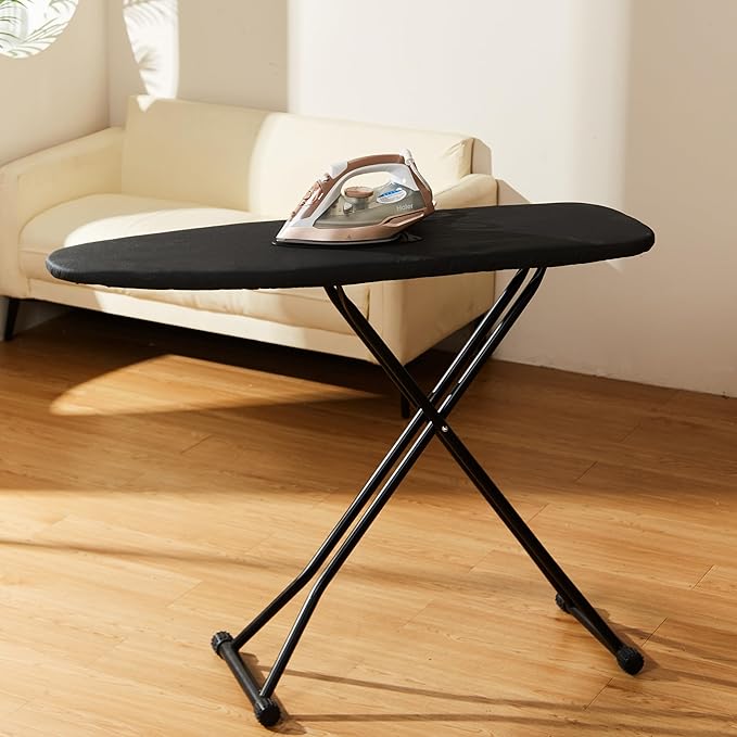 msezo Ironing Board-Foldable Adjustable Height Iron Board with Heat-Resistant Cover - Lightweight and Durable for Home Use