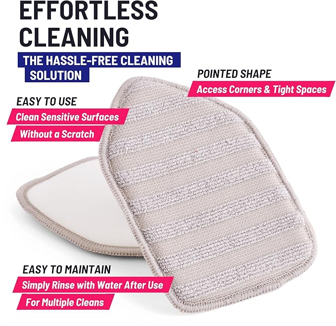 Moku Home Replacement Microfiber Pad for Moku Home Extendable Tub Tile Shower Scrubber for Cleaning Non-Scratch (2X Microfiber Pads Gray)