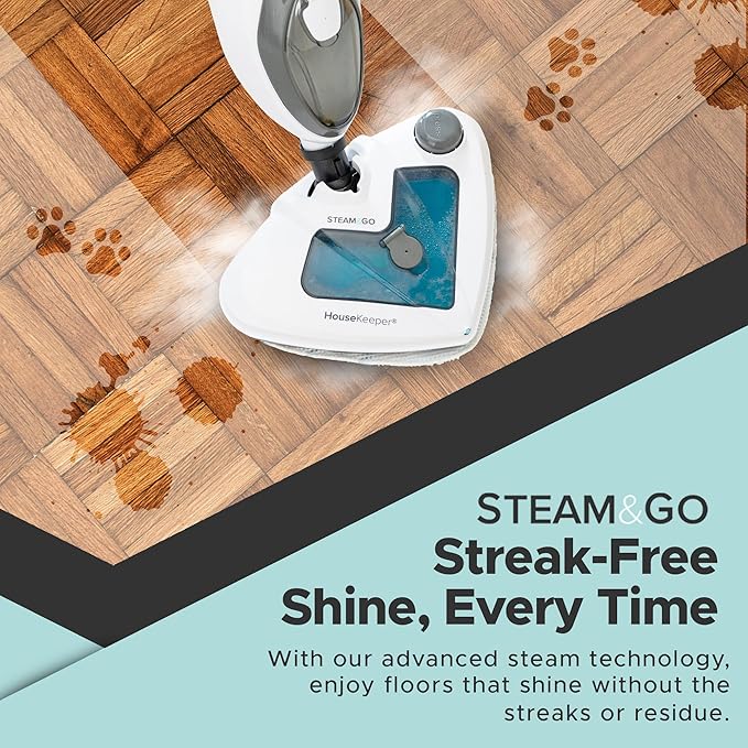 Steam & Go 10-in-1 Multi-Surface Steam Mop - Deep Clean & Sanitize with Heat