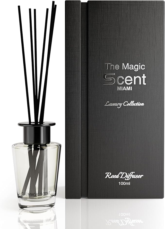 The Magic Scent Caribbean Mist Reed Diffuser for Home - Luxury Scent Diffuser with Premium Fiber Reeds for Lasting Gentle Dispersal - Natural, Toxin-Free Aroma Oil Reed