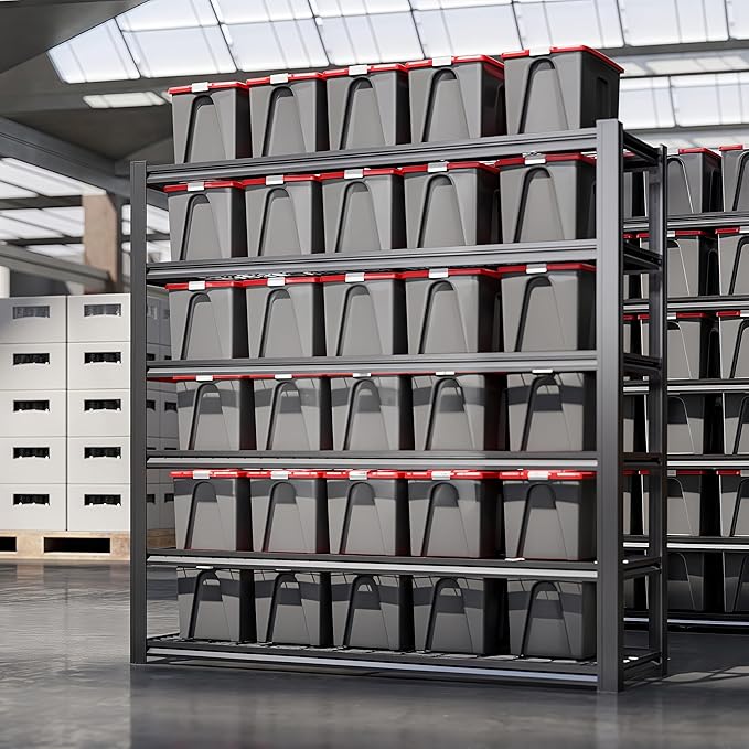 LI JIU HOME 6T 62" W x 24" D x 84" H Garage Shelving Heavy Duty Metal Shelving 4200LBS Storage Shelves Adjustable Metal Shelves for Storage Industrial Garage Shelves for Warehouse Basement
