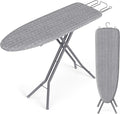 SONGMICS Ironing Board, Foldable Iron Board, Height Adjustable up to 35 Inches, with 4 Layered Cover and Pad, Iron Rest, Hook, Steel X-Legs, for Home, Laundry Room, Dorm, Dove Gray ULLB001G01