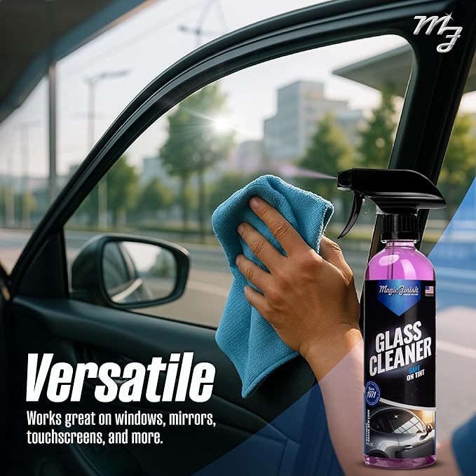 Magic Finish Car Glass Cleaner (16 fl oz) – Ammonia-Free Window Cleaner Spray for Interior & Exterior Auto Glass – Anti-Fog, Streak-Free Car Cleaning Supplies for Tint, Mirrors & Screens