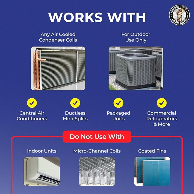 Leak Saver Foaming AC Condenser Coil Cleaner 4PK - 1 Quart | Concentrated Formula Makes 1 Gallon | Extreme Duty Foaming Condenser Cleaner for AC Unit