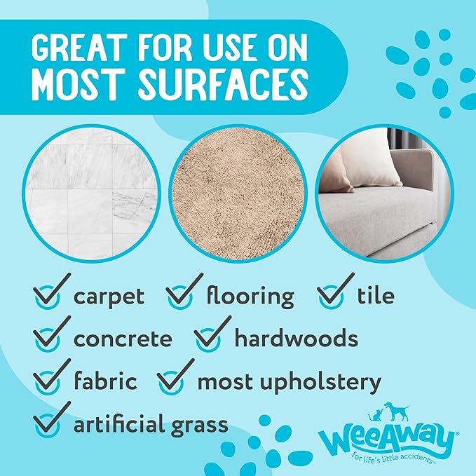 Wee Away X2 Ultra-Concentrated Stain & Strong Odor Eliminator, Enzyme Cleaner, Pet Odor Eliminator for Home - Cat & Kitten Urine Destroyer - Carpet Cleaner Spray, Ocean Breeze, 16 fl oz