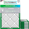 Filterbuy 18x21x1 Air Filter MERV 8 Essential Dust & Allergy Defense (6-Pack), Electrostatic Pleated HVAC AC Furnace Filters Replacement, Made in USA (Actual Size: 18.00 x 21.00 x 0.75)