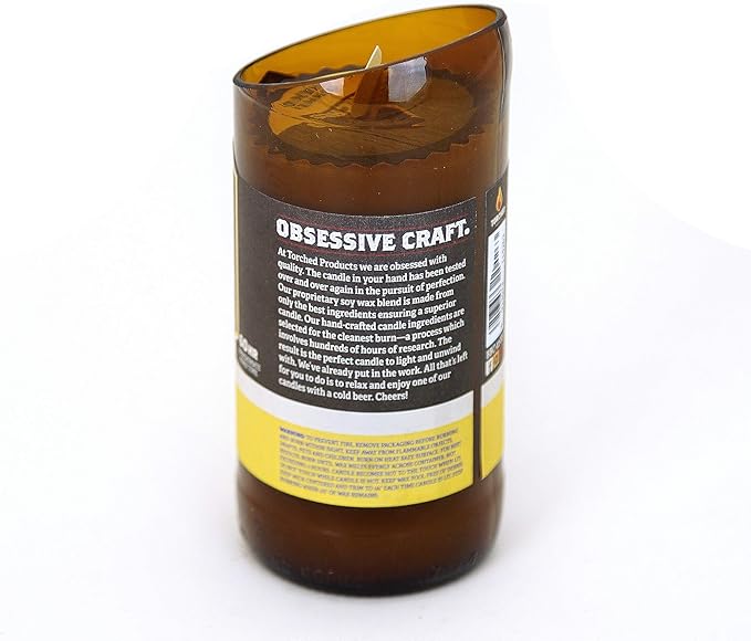 Torched Beer Scented Candles | Natural Soy Wax Candle | Summer Shandy Scent 8 oz | Makes a Great Gift for Men, Beer Lovers, and Collectors | Bar Man-Cave Decor and Accessories