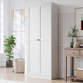 Kitchen Pantry Cabinet, 72" H Storage Cabinet with Doors and Adjustable Shelves, Metal Bathroom Cabinets, Utility Cabinets for Kitchen, Living Room, Garage, Assembly Required, White