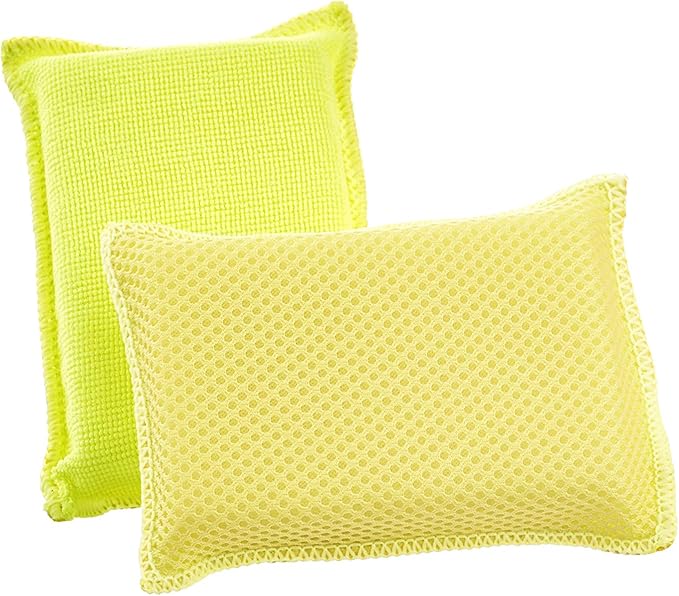 Microfiber Sponges for Dishes Kitchen Sponges Non-Scratch Sponge Dish Scrubber Heavy Duty Household Cleaning Sponges Multi-Purpose Cleaning Supplies Dish Sponge Kitchen Sponges Pack of 1