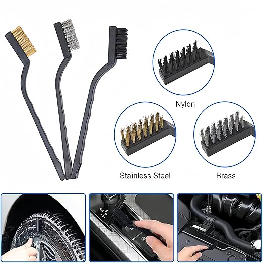 6-Piece Deep Cleaning Brush Wire Brush Set for Removing Weld Slag Rust Grill Cleaning Paint Scrubbing etc