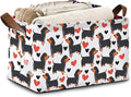 Dachshund Storage Basket,Red Heart Collapsible Storage Bin Cubes for Living Room Bedroom Blankets Home Storage 17x11.5x10Inch