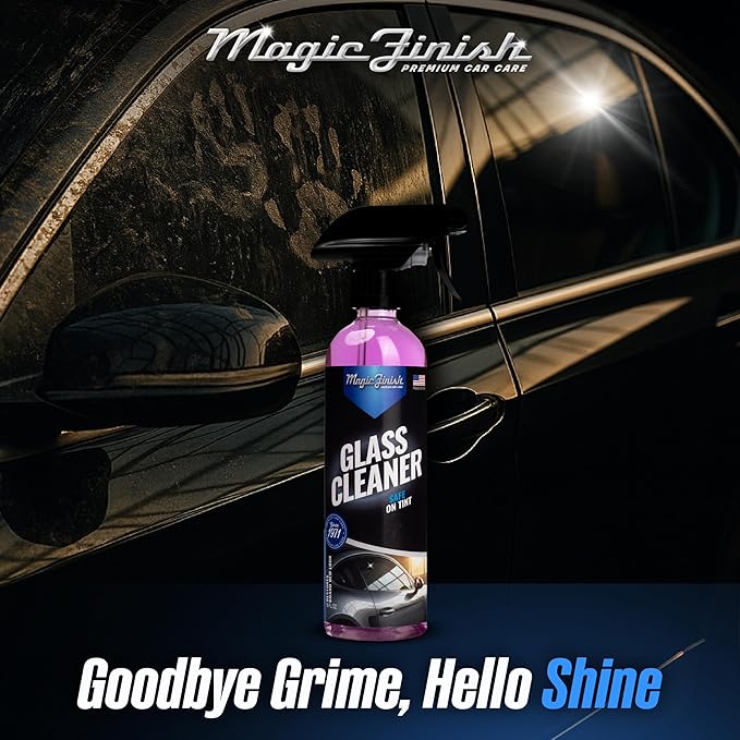 Magic Finish Car Glass Cleaner (16 fl oz) – Ammonia-Free Window Cleaner Spray for Interior & Exterior Auto Glass – Anti-Fog, Streak-Free Car Cleaning Supplies for Tint, Mirrors & Screens