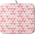 Valentines Day Dish Drying Mat for Kitchen Counter 18x16 Inch Love Drying Mat with Absorbent Reversible Microfiber Golden Pink Heart Dish Drainer Mats Rack Pad for Coffee Countertop Protector