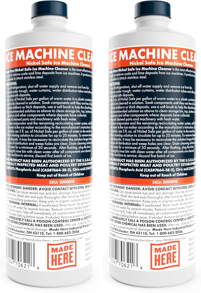 Made Here Co. Nickel Safe Ice Machine Cleaner and Descaler16 oz 2-Pack