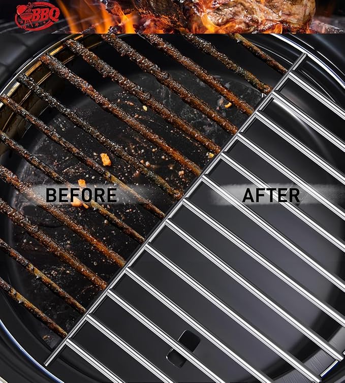 TNTOR Grill Brush with Scraper, 18" Adjustable Handle BBQ Grill Brush for Outdoor Grill, Extra Strong Grill Cleaner Accessories for Grill/Smoker/Gas/Charcoal Grill Cleaning-Grill Gifts for Men/Dad
