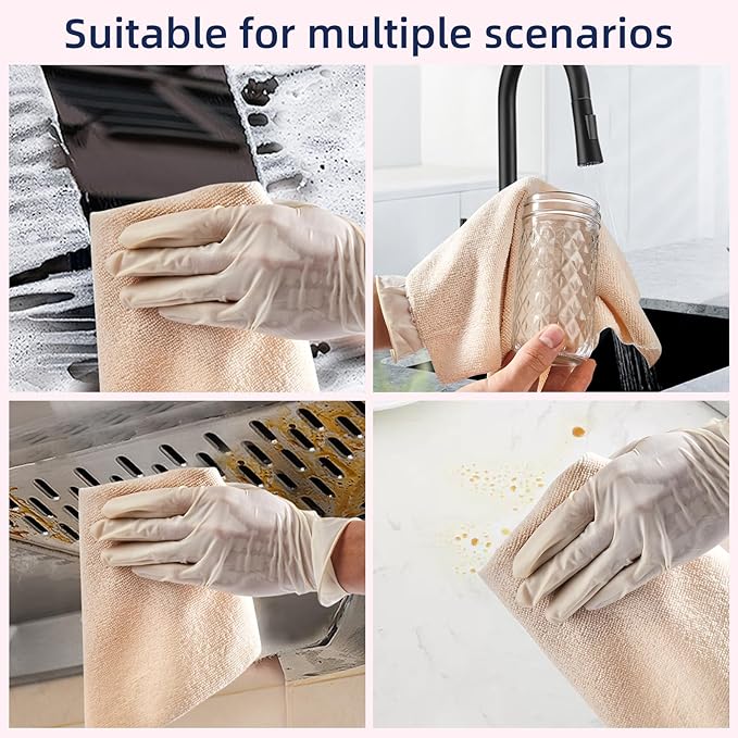 & PLUSH Microfiber Cleaning Cloth Roll - 85 Pack, Tear Away Microfiber Towels, 12" x 12", Reusable, Washable, Streak Free, Ultra Absorbent Dish Rags for Car, Home, Garage or Shop (Beige)