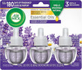 Air Wick Plug in Scented Oil Refill, 3ct, Lavender & Chamomile, Air Freshener, Essential Oils