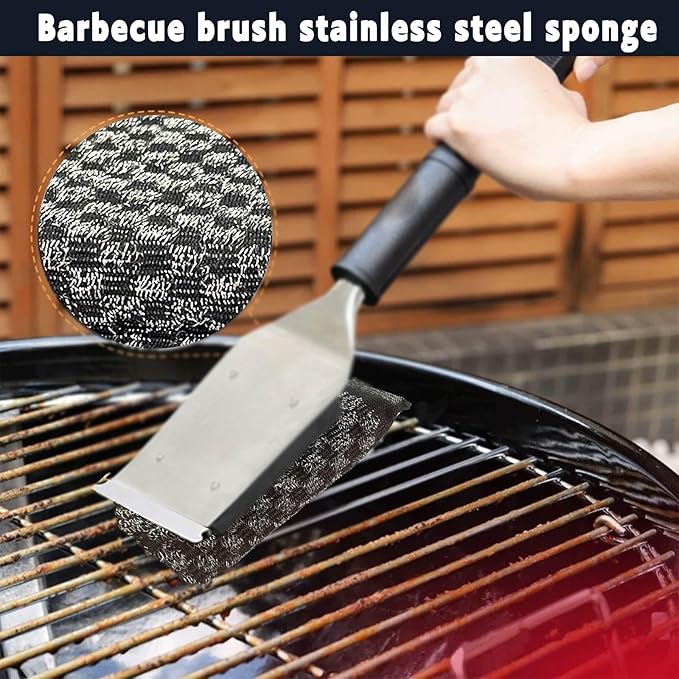 Steel Wool Scrubbers Dish Sponges Kitchen Scrubbing Pads Pot Scrubber for Kitchen Non Scratch, Soft and Fast Cleaning Scrubber (Black)