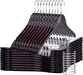 Quality Wooden Skirt Hangers with Clips 80-Pack Mahogany Pants Hangers with Adjustable Chrome Metal Clips, Swivel Hook, Coat, Jacket, Blouse Suit Hangers (Mahogany, 80)