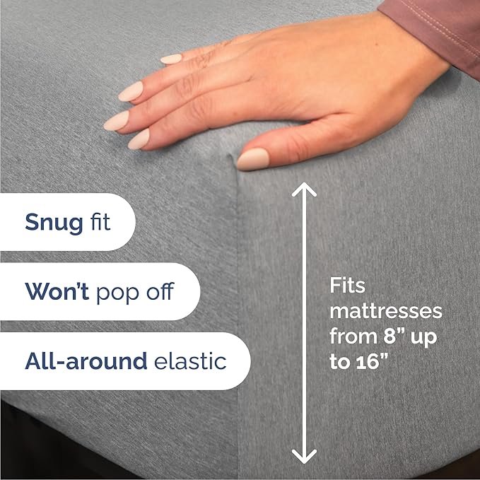 Cal King 6 Piece Sheet Set - Comfy Breathable & Cooling - Soft Hotel Luxury Bedding Set w/ 8-16 Inch Deep Pockets - 1 Flat & 1 Fitted Sheet & 4 Pillowcases - Wrinkle Free & Easy Care - Heathered Grey