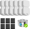 Cat Water Fountain Filter: 12 Pet Fountain Replacement Screen for Stainless Steel - 6 Carbon Filters & 6 Foam Filters - Suitable for Cat Water Fountain Stainless Steel S17