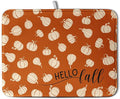 Kwlegh Hello Fall Drying Mat for Kitchen Counter Autumn Orange Pumpkin Dry Dish Mat Thanksgiving Absorbent Microfiber Dish Draining Washable Dish Drainer Rack Mat Large 18x24 Inch