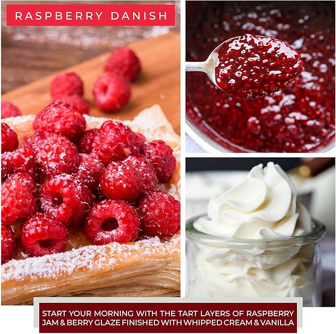 A Cheerful Giver — Raspberry Danish - 34oz Papa Scented Candle Jar with Lid - Keepers of The Light - 155 Hours of Burn Time, Gift for Women, Orange