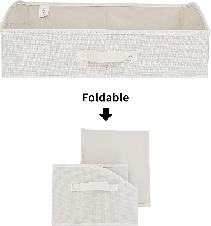 GRANNY SAYS Shelf Storage Baskets, Clothes Storage Bin, Organizer and Storage Bins, Trapezoid Storage Boxes, Clothing Bins for Changing Table Closet Shelves, Pearl White, Jumbo, 3-Pack