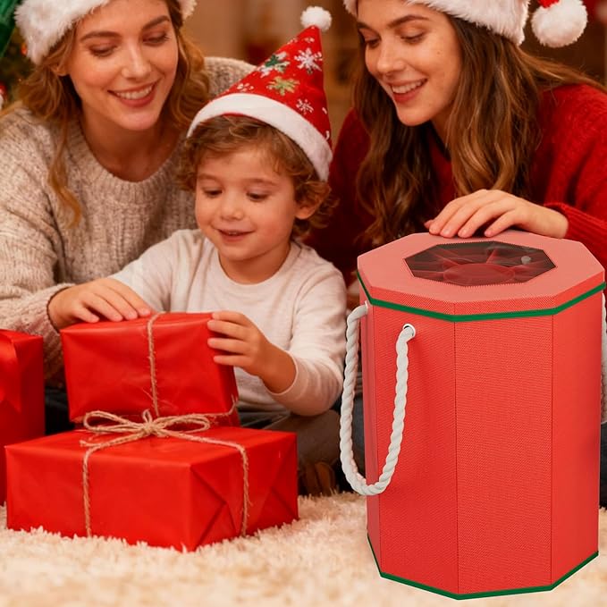 VERONLY Nutcracker Storage Box, Octagonal Figurine Collectible Organizer with Clear Top & Handles, Christmas Decor Storage for 9-16" Holiday Figurines and Soldier Dolls Collection