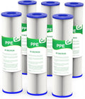 VEGEBE 20 Micron Water Filter 10" x 2.5", 10-inch Whole House Sediment Pre-Filters for Well & Tap water, Replacement Cartridge for FXWPC, EQ-PFC35, ECP5-10, S1, 3WH-STDPL-F02, SPC-25-1005, 6-Pack
