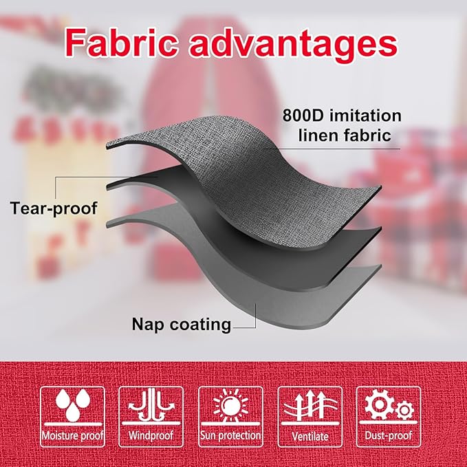 VERONLY Festive Christmas Tree Storage Bag for 7-7.5FT Artificial Trees - Heavy-Duty Waterproof & Dustproof Cover with Straps | 800D Oxford Stand Design | No Disassembly | Xmas Holiday Storage