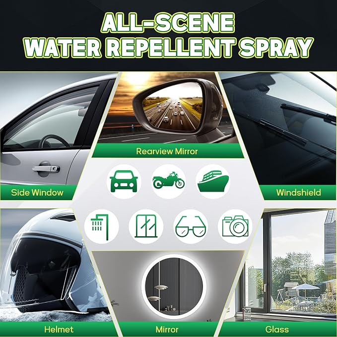 POLIXEL Water Repellent Spray for Car Windshield & Glass - Long Lasting Rain Repellent & Hydrophobic Coating for Windshield, Glass, Windows, Mirrors Prevents Streaks, Spots & Buildup - 4OZ/120ML