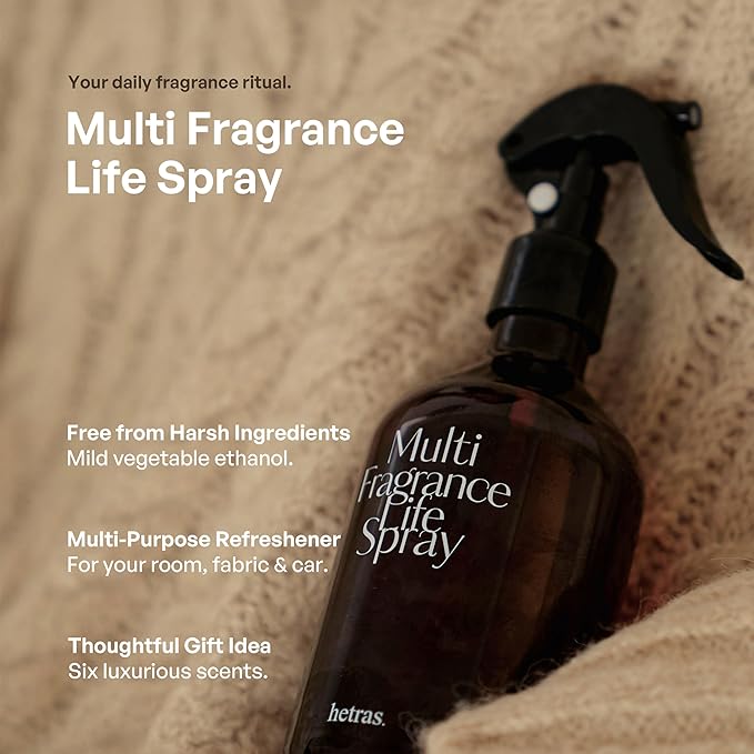 hetras Multi Fragrance Life Spray 10.14 fl oz x 2 Pack | Flower Shop - Flowers & Green Grass Scent | Non-Aerosol Odor Freshener Room Mist for Room, Closet, Fabric | Infused with Essential Oils