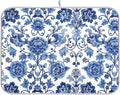 Blue White Porcelain Peony Dish Drying Mat for Kitchen Countertop 18x24 Rectangle Large Drying Mat Reusable Quick Dry Dish Sink Absorbent Mats Dishwasher Easy Clean Decorative Home Decor Essentials
