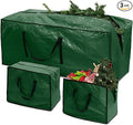 Christmas Tree Storage Bag 9 ft (3pc Set), Fits Up to 9 Foot Artificial Trees, Plastic Water Resist Xmas Tree Bag, Reinforced Handles&Zippered&Durable, Holiday Decoration Storage Bags, Green