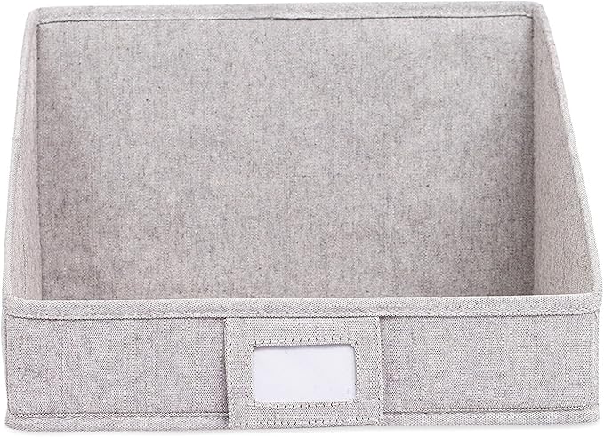 Internet's Best Open Cloth Storage Bin - Closet Shelf Storage Box - Organize Sheets Blankets Towels Sweaters Scarfs - Grey (4 Pack)