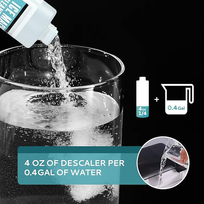 EUHOMY Ice Machine Cleaner Descaler, 16 Fl OZ Ice Maker Cleaner (4 Uses Per Bottle), Ideal Universal Descaling Solution for All Brands Ice Maker, Single Use Coffee and Espresso Machines