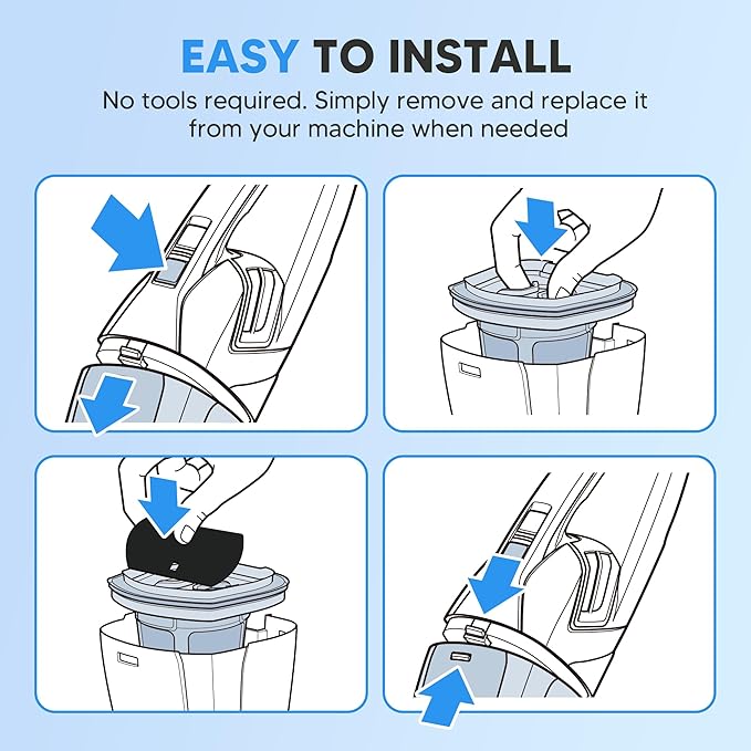 2284W 2390A Vacuum Filter Replacement for Bissell Pet Hair Eraser Filter Hand Vacuum 2390 2389 2579, Compared to Part # 1614212 1614203 1614204 (4 Mesh Filter and 8 Foam Filter)