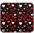 Black Love Heart Dish Drying Mat for Kitchen Countertop 16x18 Happy Valentine's Day Small Drying Mat Reusable Quick Dry Dish Sink Mats Easy Clean Decorative Essentials