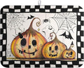 Wnoesat Happy Halloween Fall Pumpkin Dish Drying Mat for Kitchen Counter 18x24 In Spooky Ghost Bats Spider Web Buffalo Plaid Drying Mats Microfiber Dish Drainer Mat Large Absorbent Fast Dry Pad