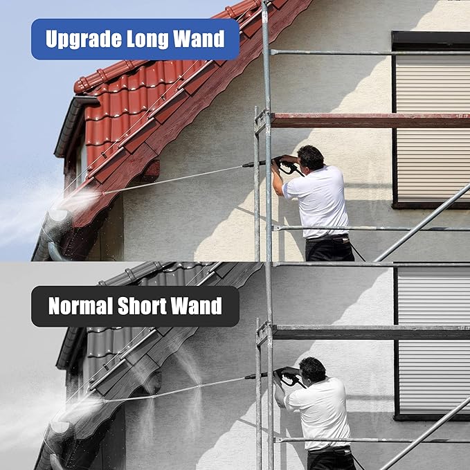 RIDGE WASHER Pressure Washer Wand Extension, 180 Inch Replacement Lance, Stainless Steel Power Washer Extender, 1/4' Quick Connect Fitting, 4000 PSI (3 Wands 60" Each)