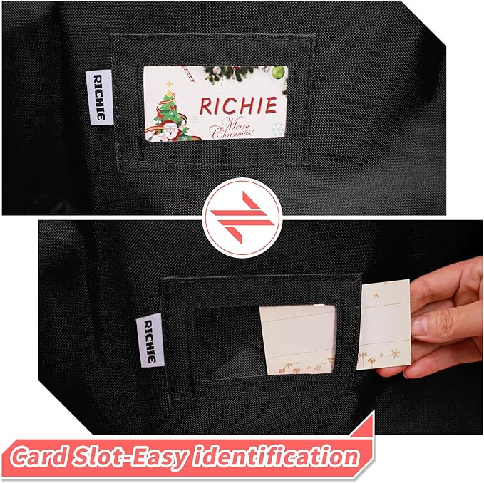 Christmas Tree Storage Bag 7.5 ft, Fits Up to 7 Foot Artificial Trees, 600D Oxford Tear-proof Xmas Tree Bag, Reinforced Handles & Zippered & Durable, Holiday Decoration Storage Bags, Black